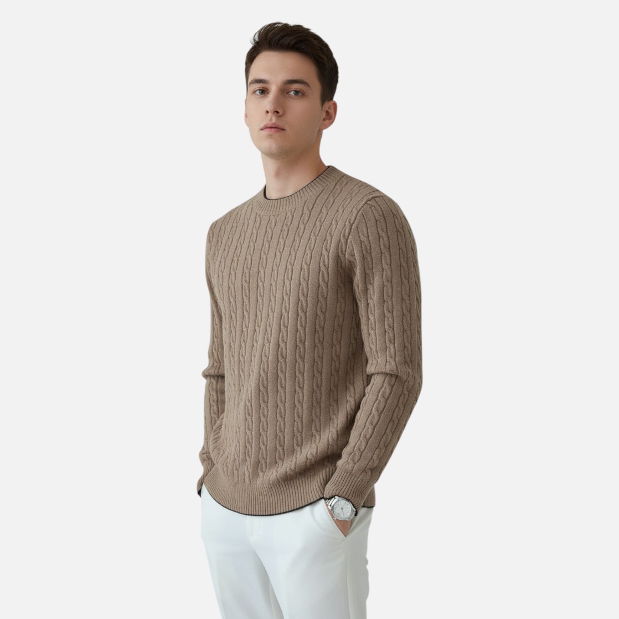 Valmonti | Men’s Ribbed Knit Crew Sweater
