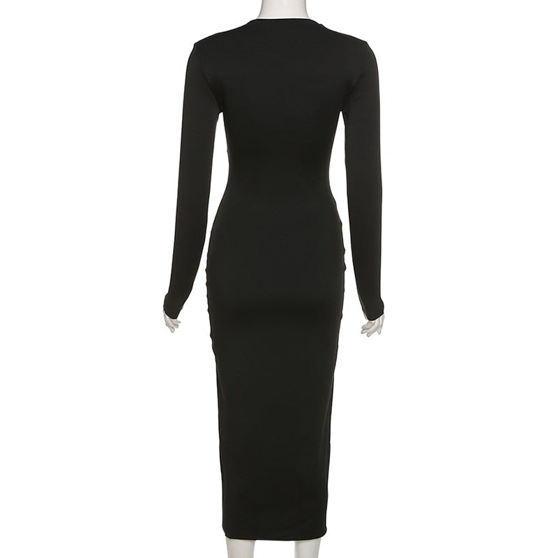 Dámské těsné maxi šaty s překříženým výstřihem – elegantní večerní a společenské oblečení