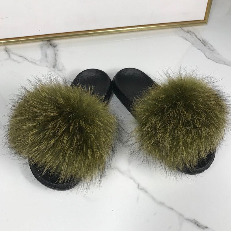 Zuecos mullidos de piel sintética para mujer - Sandalias de casa sin talón y puntera abierta con tira afelpada para estar cómoda en casa y llevar un estilo casual