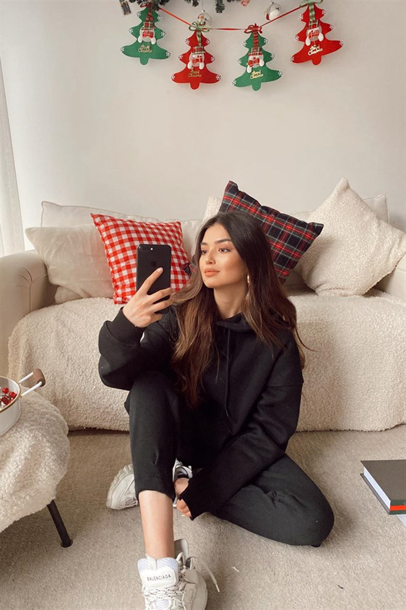 Completo felpa con cappuccio e pantaloni da donna – Morbido, comodo, traspirante, casual, lounge, quotidiano