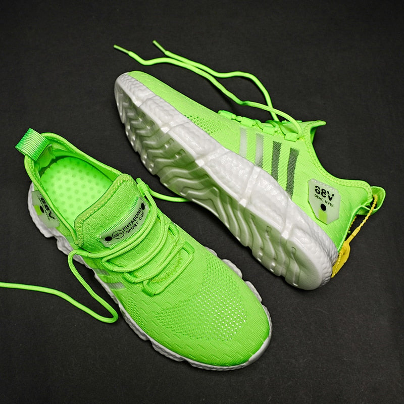 Men’s Lightweight Running Sneakers Breathable Mesh Lace Up Cushioned Sport Trainers