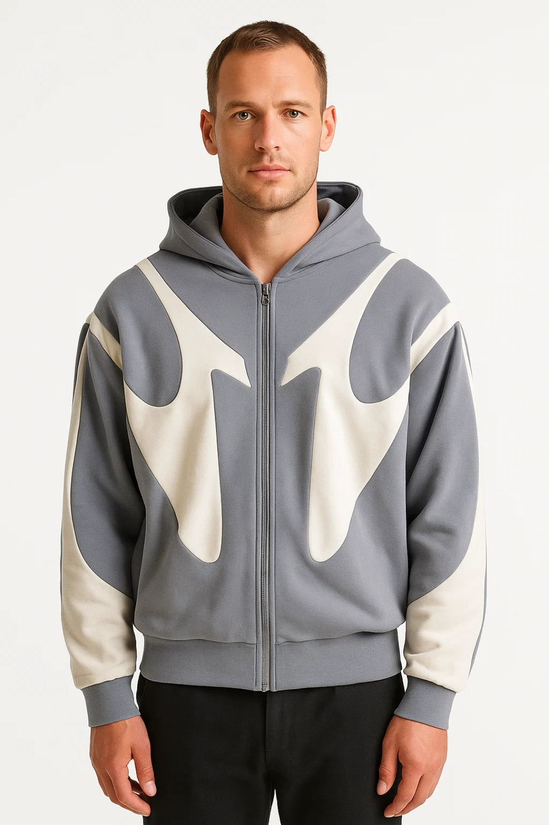 Felpa con zip da uomo – Giacca con cappuccio minimalista e casual per l’uso quotidiano autunnale