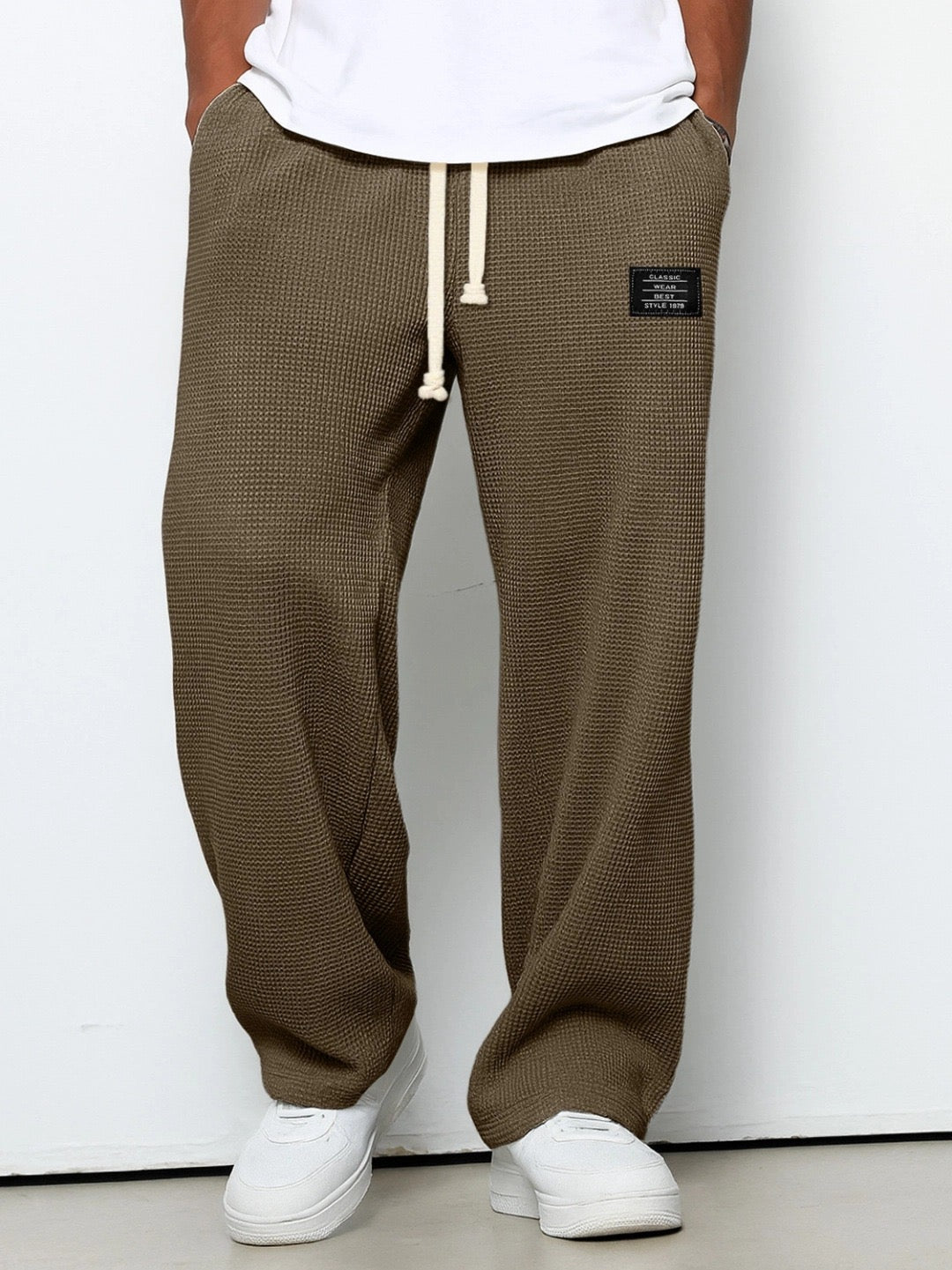 Pantaloni bărbați confortabili, croială lejeră, talie reglabilă, respirabili, pentru uz zilnic casual