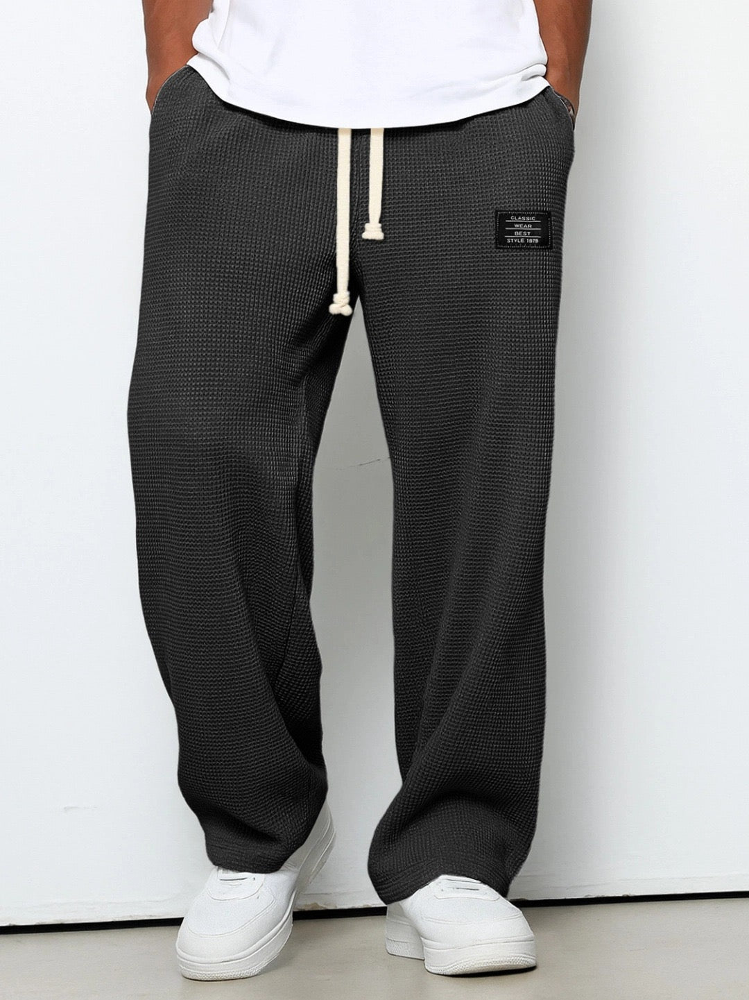 Pantaloni bărbați confortabili, croială lejeră, talie reglabilă, respirabili, pentru uz zilnic casual