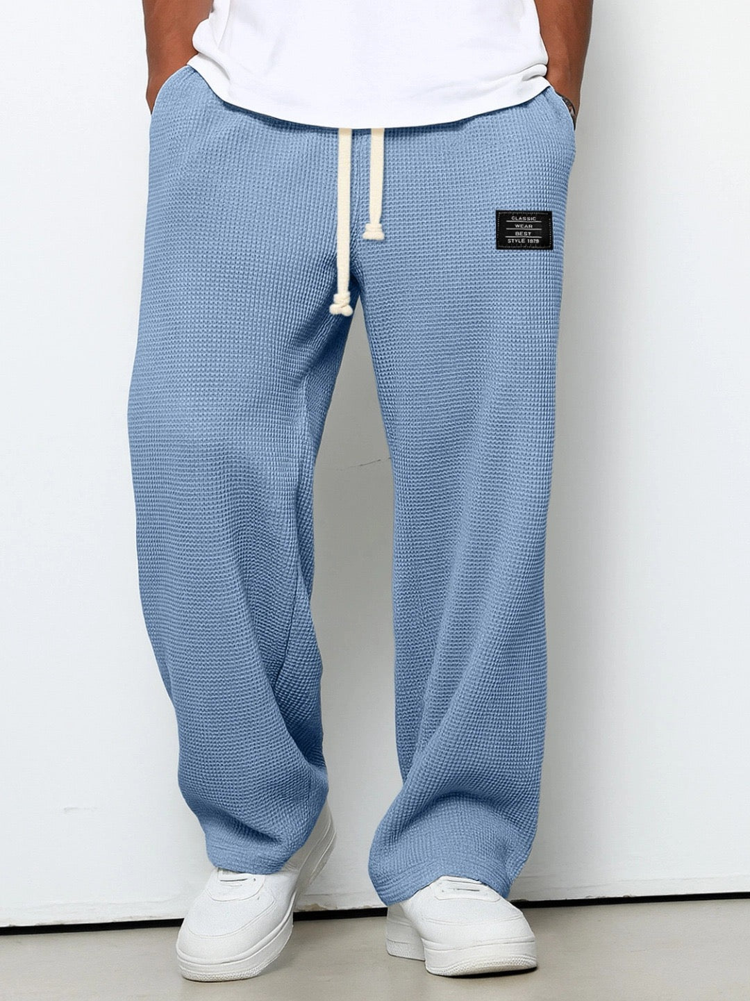 Pantaloni bărbați confortabili, croială lejeră, talie reglabilă, respirabili, pentru uz zilnic casual