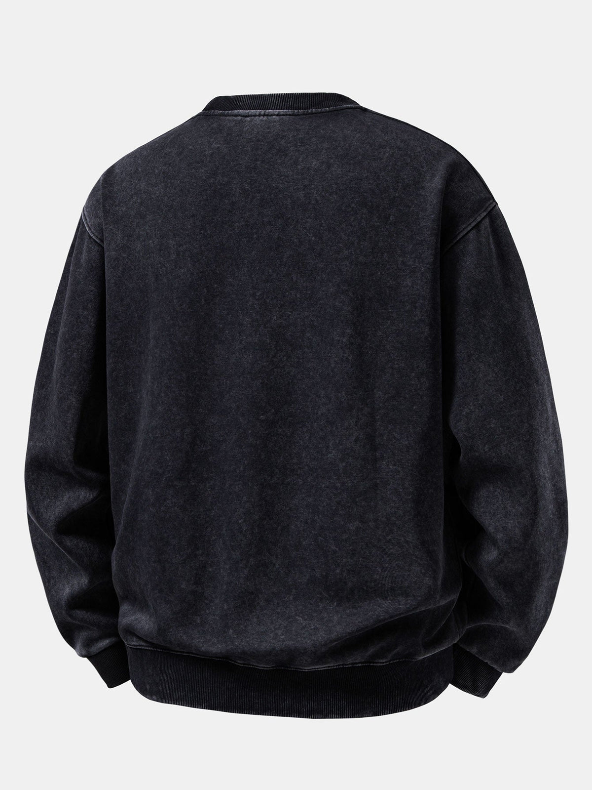 Sweat-shirt homme vintage en coton délavé à col rond - Pull décontracté, coupe ample, pour tous les jours en automne