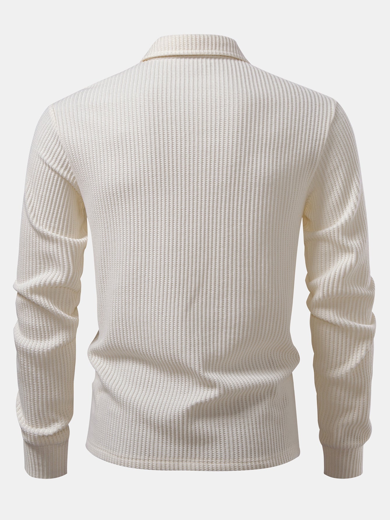 Pánské polo tričko s dlouhými rukávy a vaflovou strukturou – texturovaná vrstva ve stylu smart casual