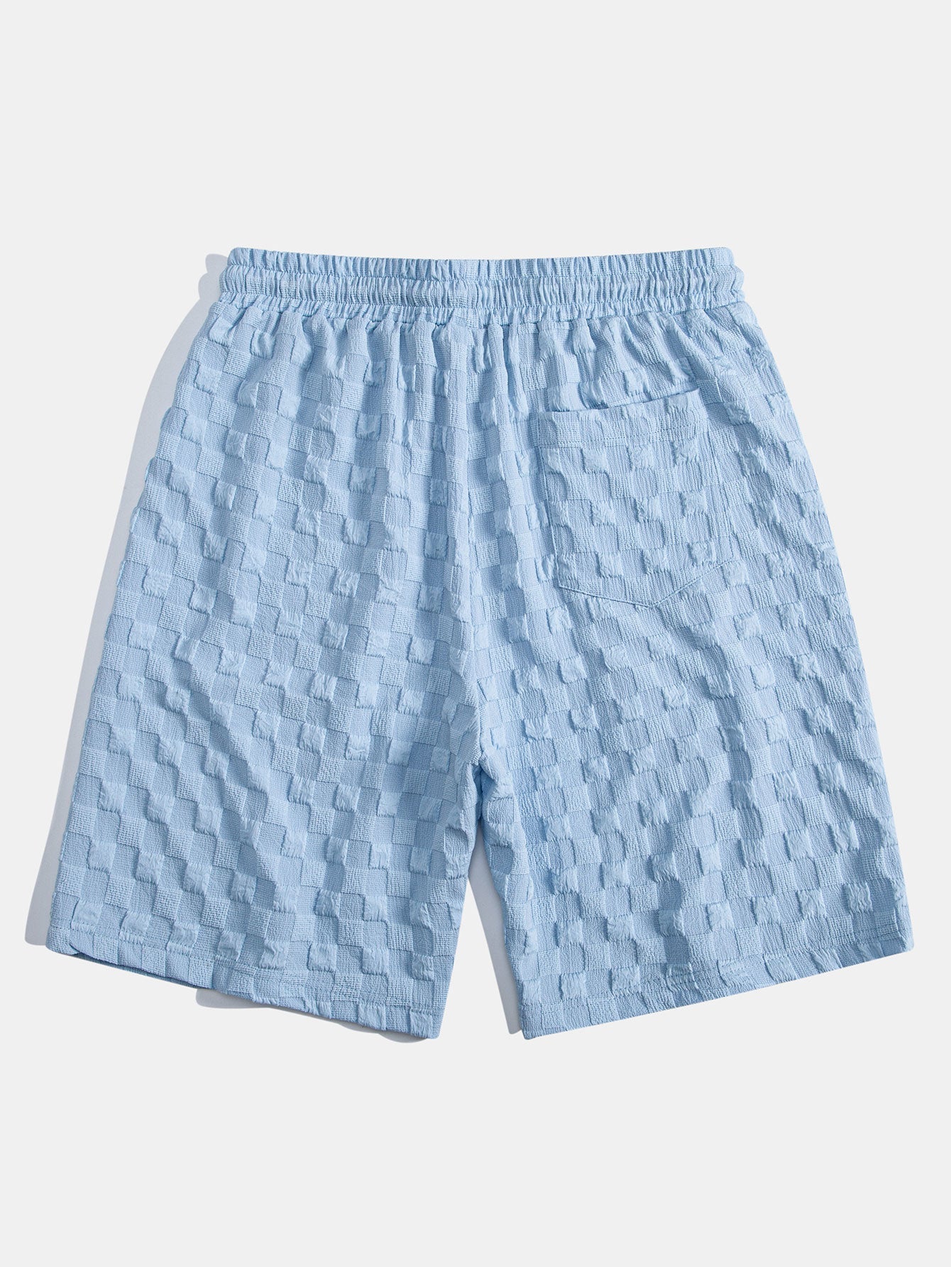 Tekstureret skjorte- og shorts-sæt til mænd til sommerrejser og weekendbrug