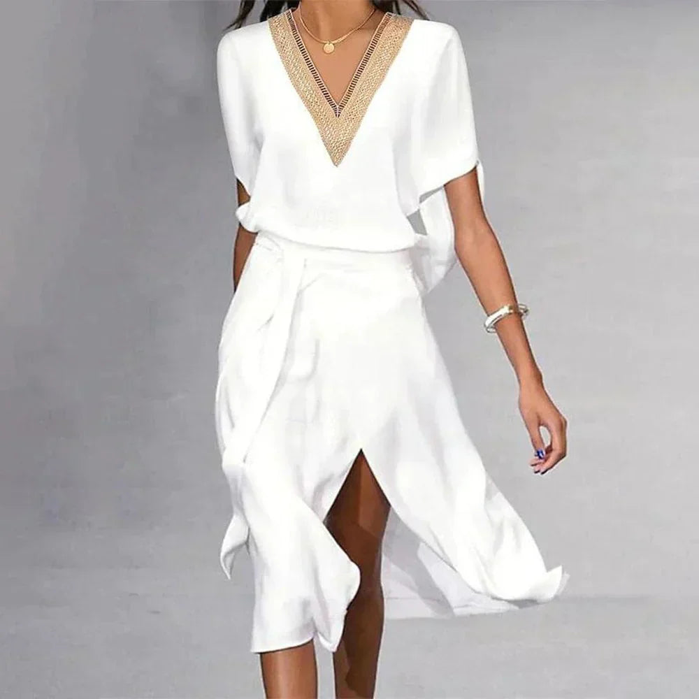 Women’s Midi Dress Draped Sleeve Wrap Hem Occasionwear