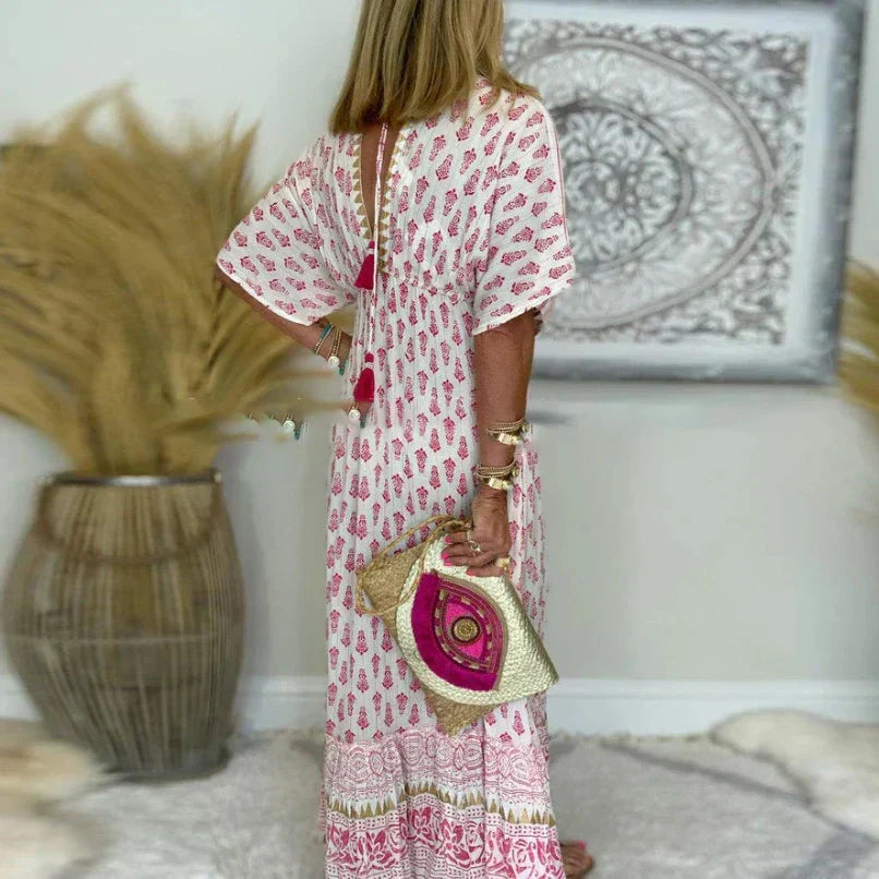 Women’s Printed Bohemian Maxi Dress Relaxed Flowing Silhouette
