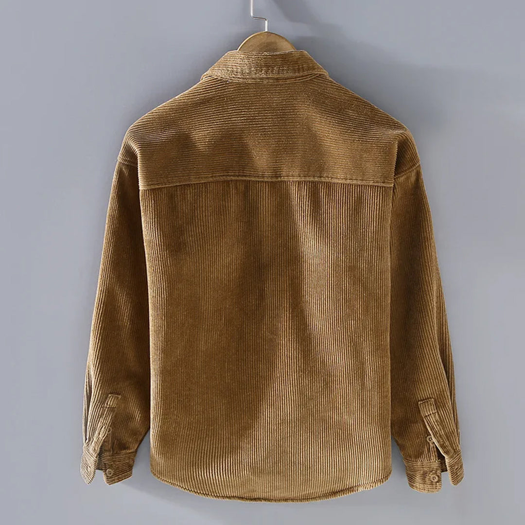 Ανδρικό κοτλέ overshirt με επένδυση φλις - Ζεστό μακρυμάνικο πανωφόρι με κουμπιά για casual καθημερινή χρήση, φθινοπωρινά και χειμερινά σύνολα, ταξίδια του Σαββατοκύριακου και styling για κρύο καιρό