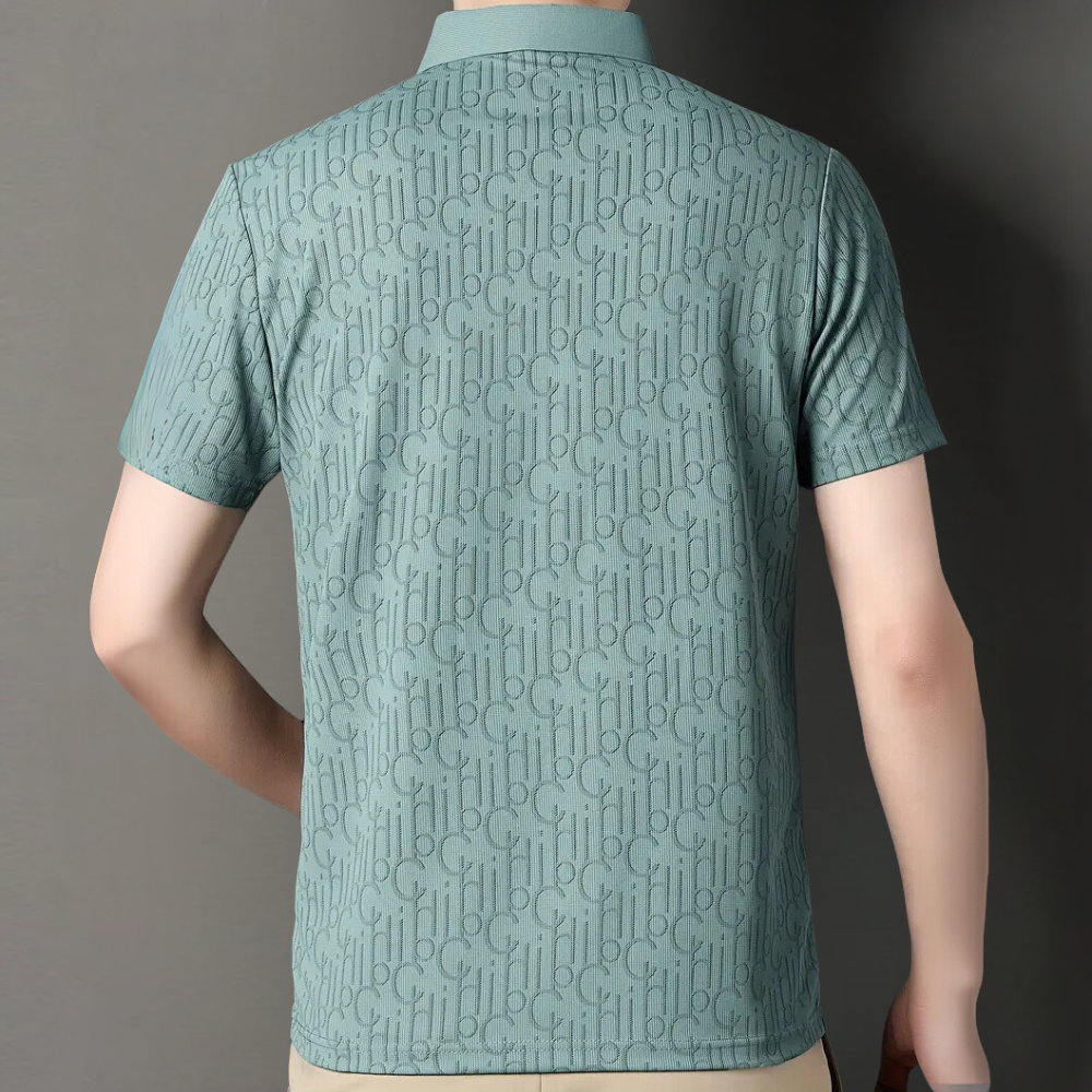 Men’s Short Sleeve Shirt Vertical Stripe Button Up Smart Fit