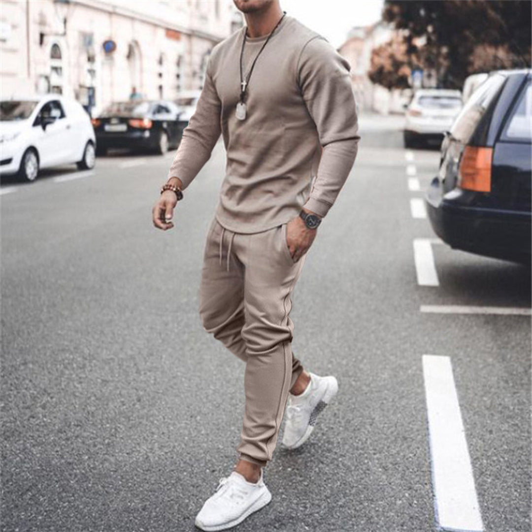 Conjunto deportivo de otoño para hombre, ajuste slim, cómodo, conjunto casual para correr