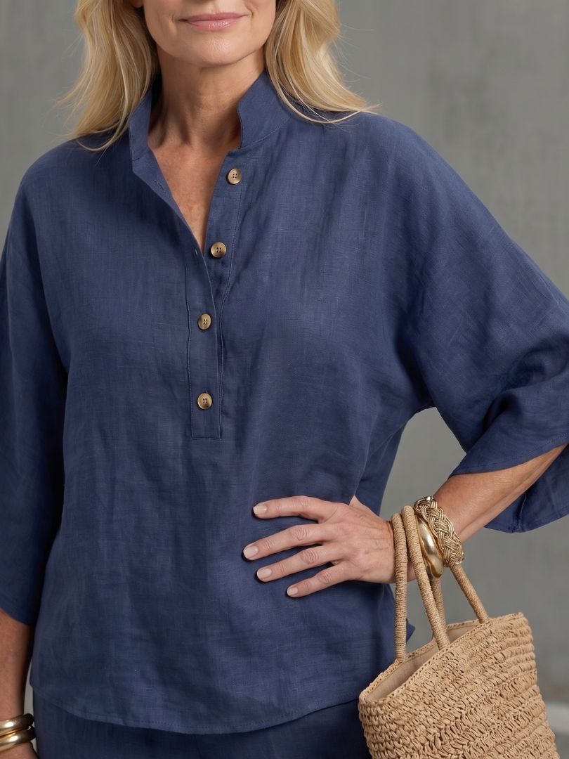 Women’s Set Linen Kimono Sleeve Straight Leg Co-ord