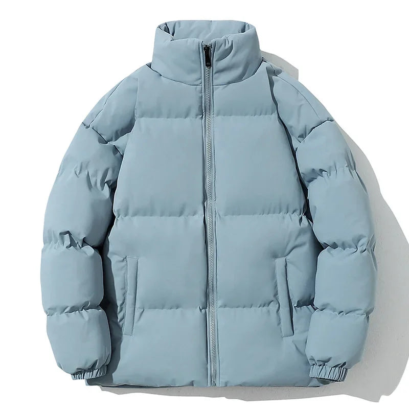 Pánska teplá prešívaná bunda - zateplená bunda so stojacím golierom na zips na bežné každodenné nosenie, zimné cestovanie, pohodlie v prírode a street style do chladného počasia