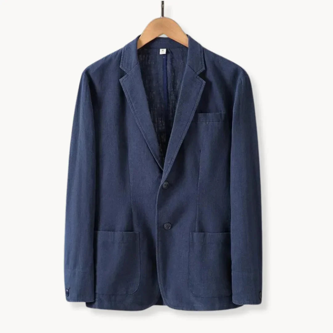 Dames lette blazer – afslappet jakke med reverskrave og forlommer til arbejde og afslappet sommerbrug