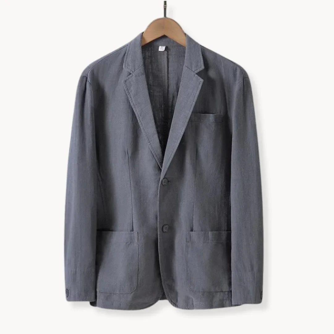 Dames lette blazer – afslappet jakke med reverskrave og forlommer til arbejde og afslappet sommerbrug