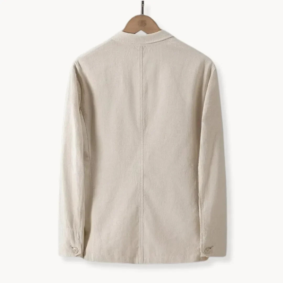 Dames lette blazer – afslappet jakke med reverskrave og forlommer til arbejde og afslappet sommerbrug