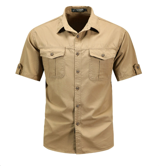 Men’s Short Sleeve Utility Shirt – Twin Pocket Spring Style for Work and Travel