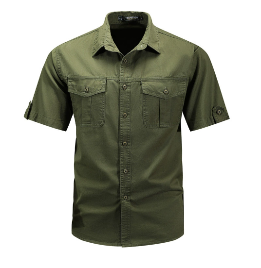 Men’s Short Sleeve Utility Shirt – Twin Pocket Spring Style for Work and Travel