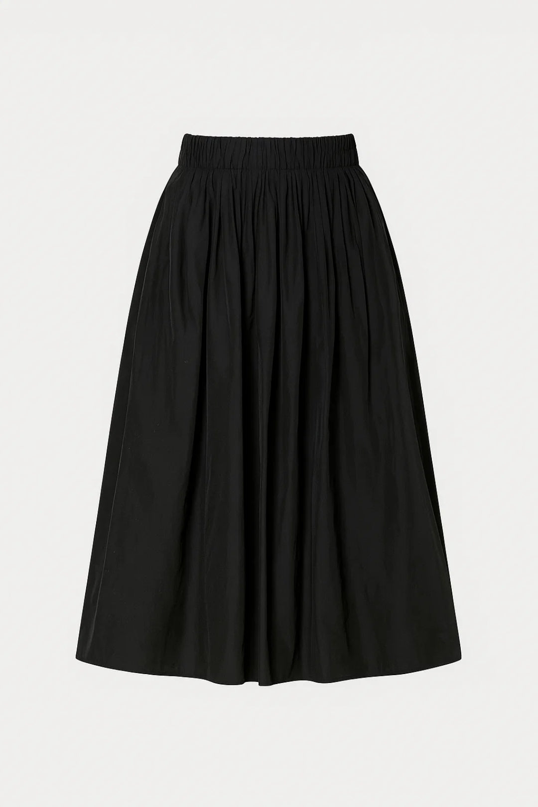 Gonna midi plissettata da donna con vita elasticizzata e linea a trapezio