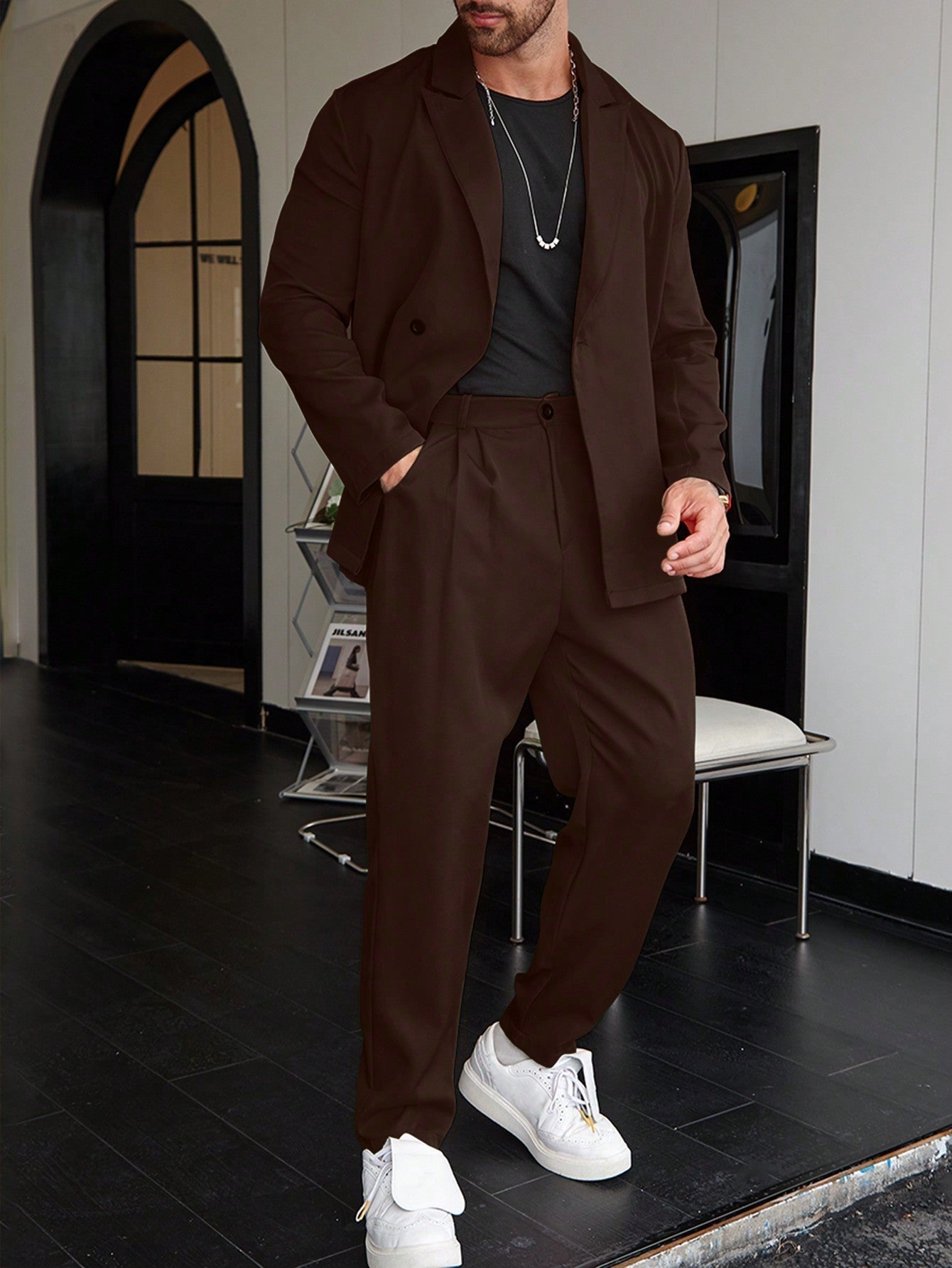 Herre Slim Fit To-delt Skræddersyet Business Suit Sæt