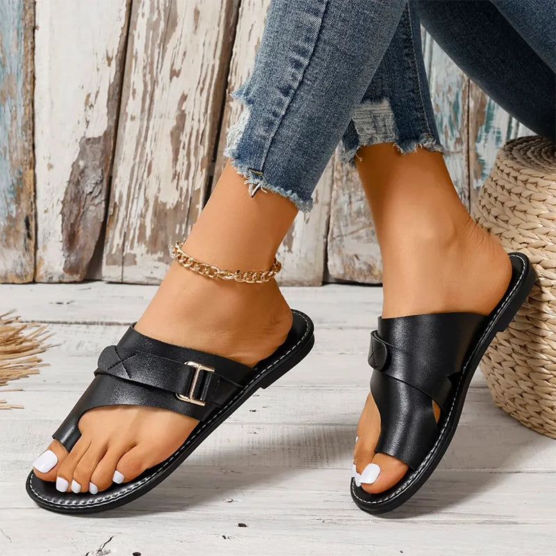 Women’s Toe Ring Sandals with Buckle Strap