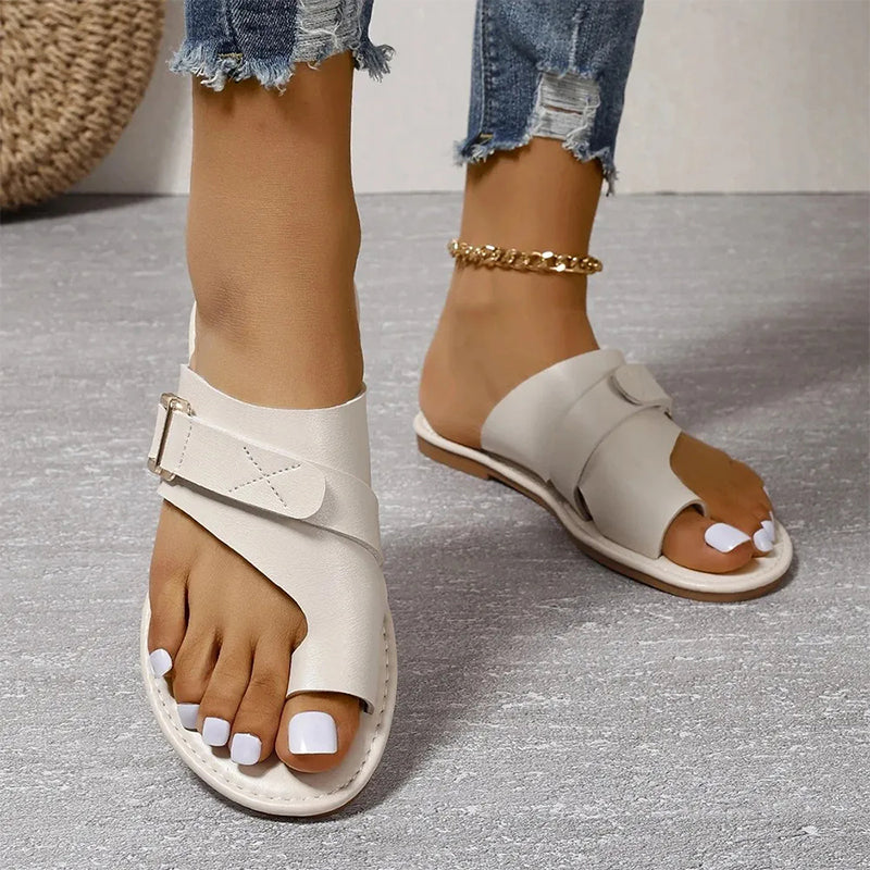 Women’s Toe Ring Sandals with Buckle Strap