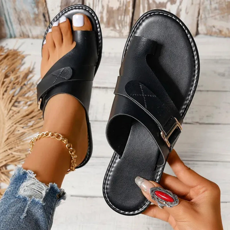 Women’s Toe Ring Sandals with Buckle Strap