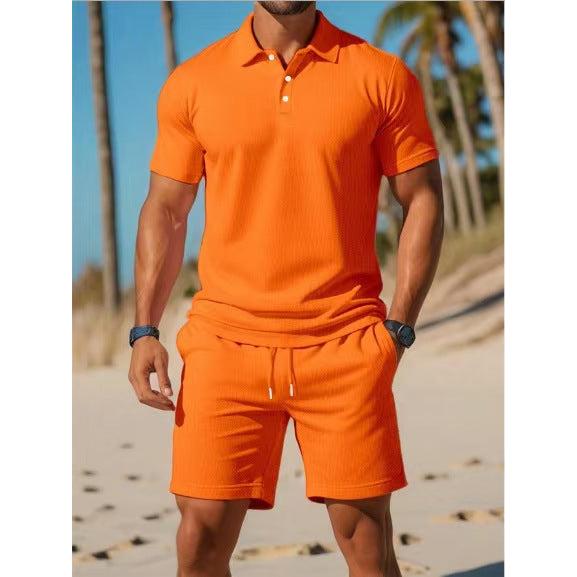 Completo Polo Uomo Lounge Estivo Atletica Maglietta e Pantaloncini con Coulisse