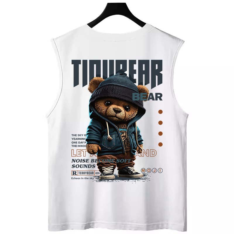 Camiseta sin mangas relajada para entrenamiento con estampado para hombre