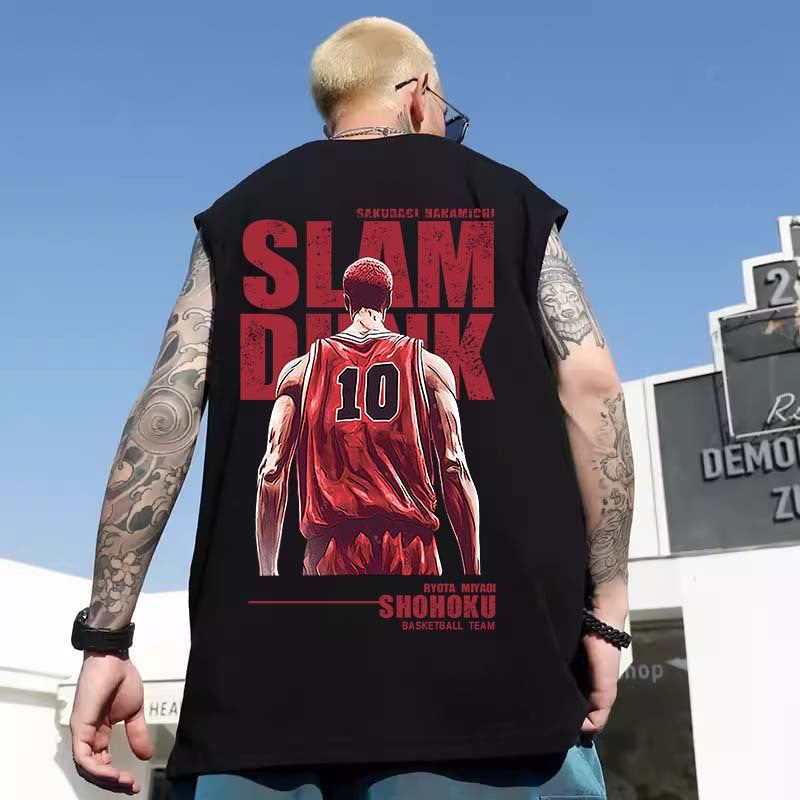 Camiseta sin mangas relajada para entrenamiento con estampado para hombre