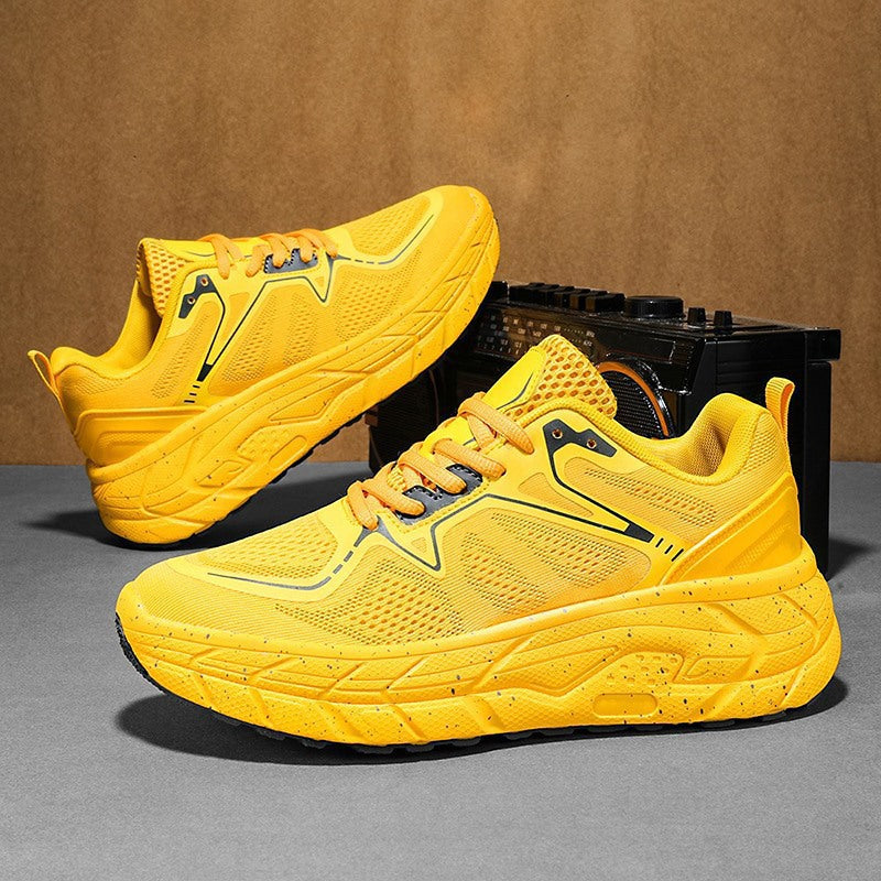 Chunky meshtrainers voor dames, met vetersluiting en sculpturale zolen – Sportieve lage sneakers voor alledaagse, informele outfits