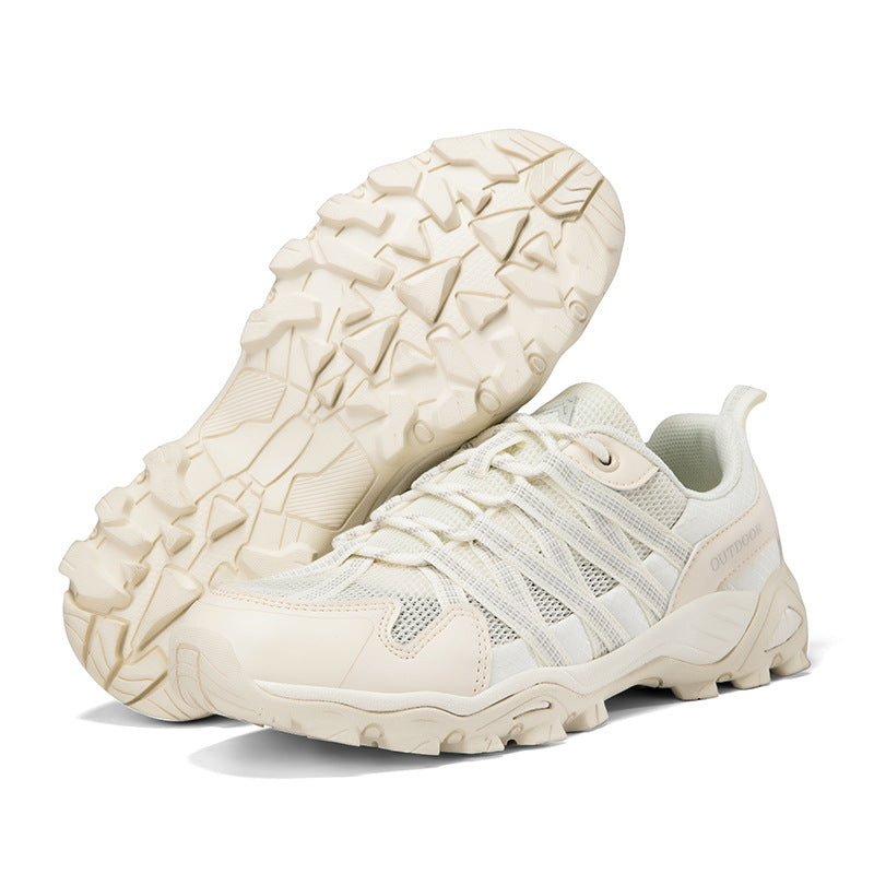Men’s Outdoor Trainers with Mesh Panels and Reinforced Toe Overlays – Low-Top Lace-Up Style with Rugged Tread for Casual Outings
