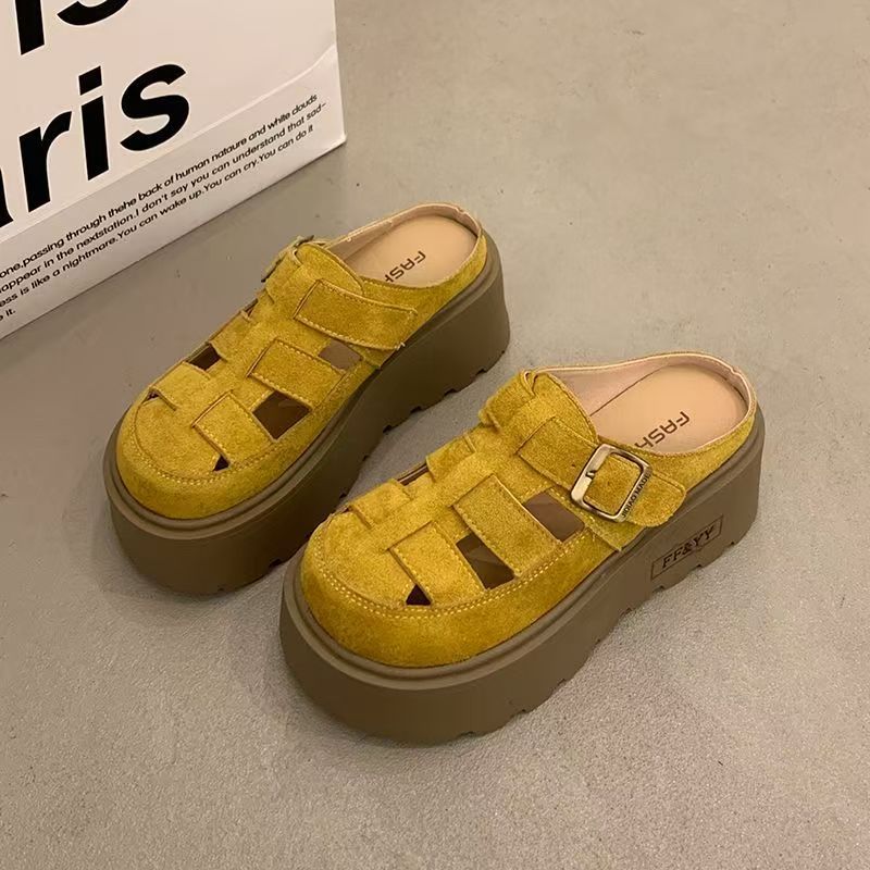 Női zárt orrú platform papucs csatos pánttal – halászsandál-stílus nyári, hétköznapi szettekhez