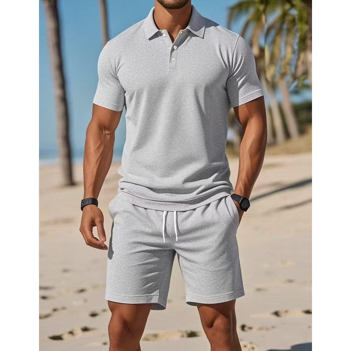 Completo Polo Uomo Lounge Estivo Atletica Maglietta e Pantaloncini con Coulisse