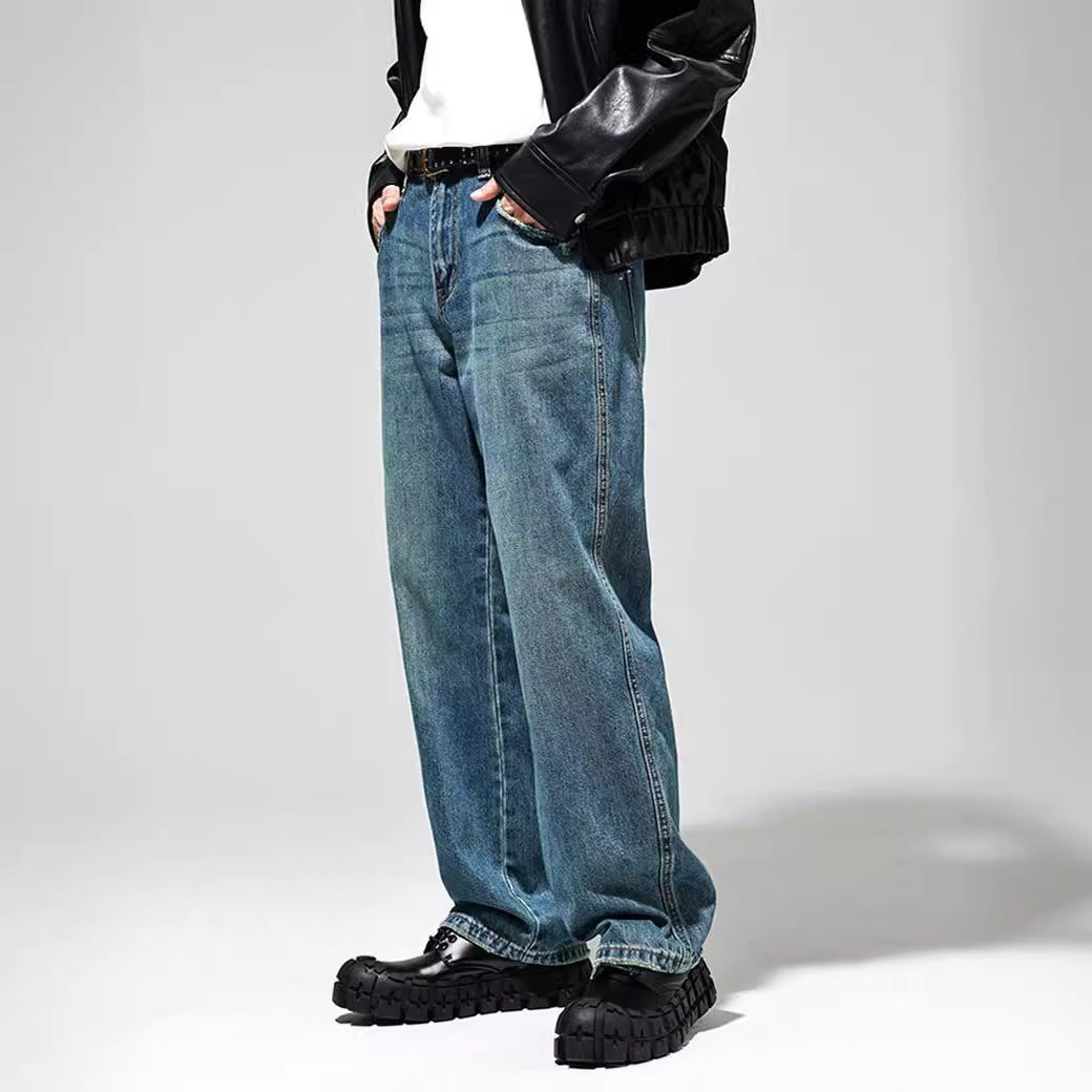 Pánské baggy džíny s vintage opráním – uvolněný denim se širokými nohavicemi pro ležérní streetwear