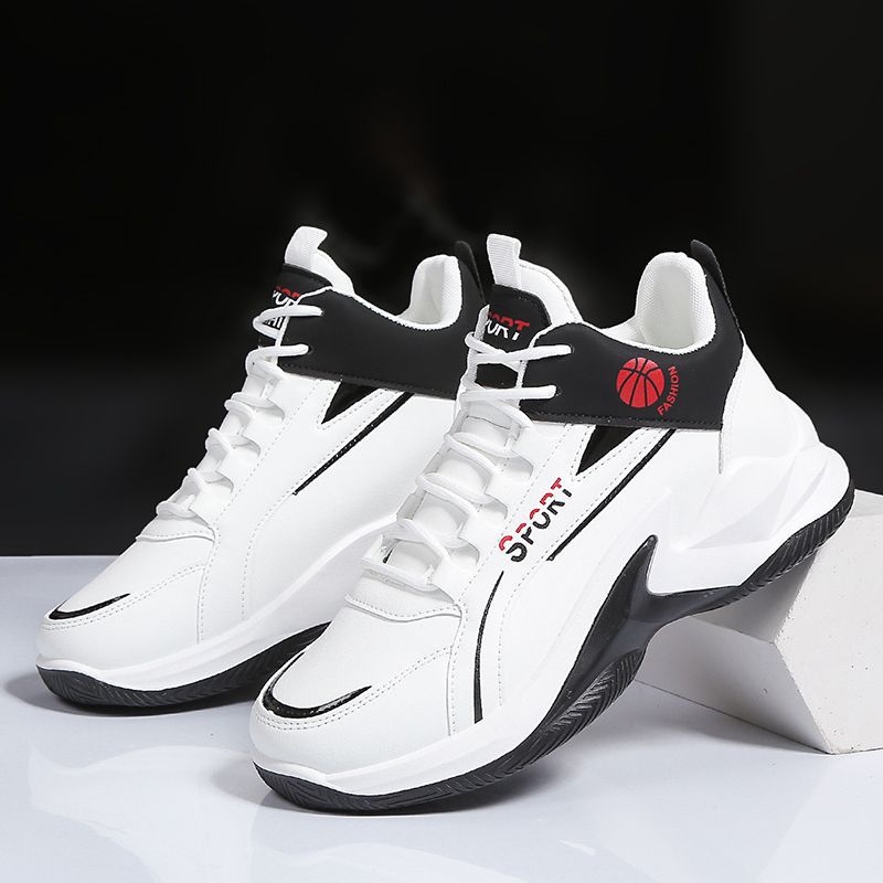 Sapatilhas de estilo basquetebol para homem – modelo com painéis, atacadores, colarinhos almofadados e solas esculpidas, para o dia a dia