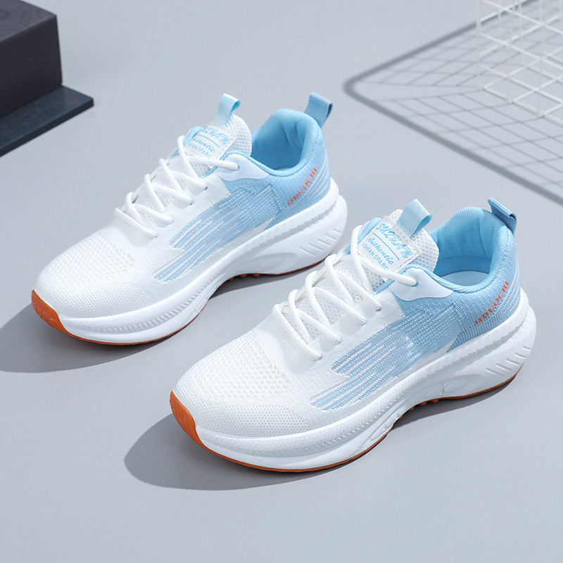 Baskets montantes en mesh à lacets pour femme, avec semelles sculptées et tirettes au talon – Baskets basses sportives pour des tenues décontractées au quotidien