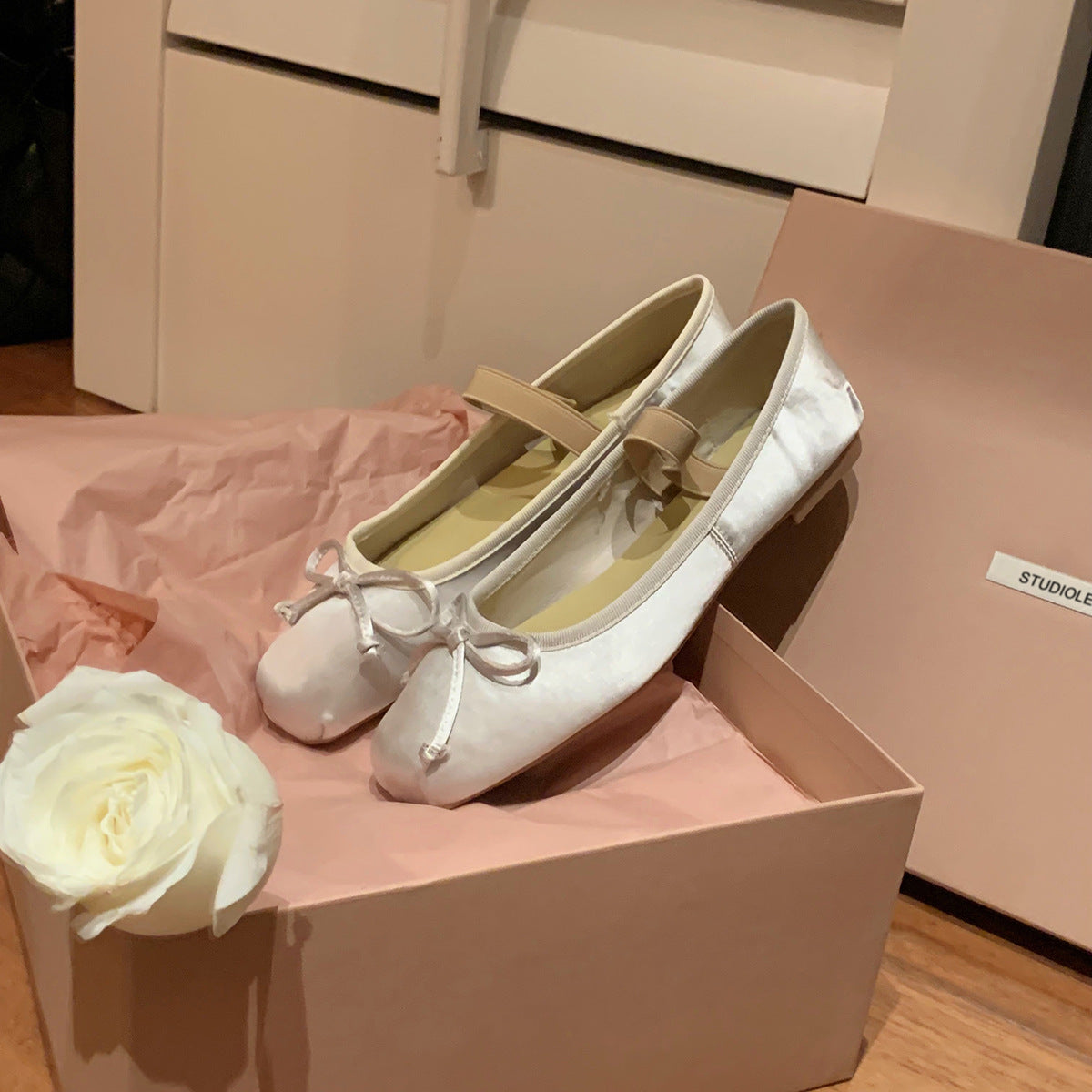 Ballerine da donna stile Mary Jane con dettaglio a fiocco - Scarpe con cinturino sul collo del piede da indossare tutti i giorni e nelle occasioni speciali