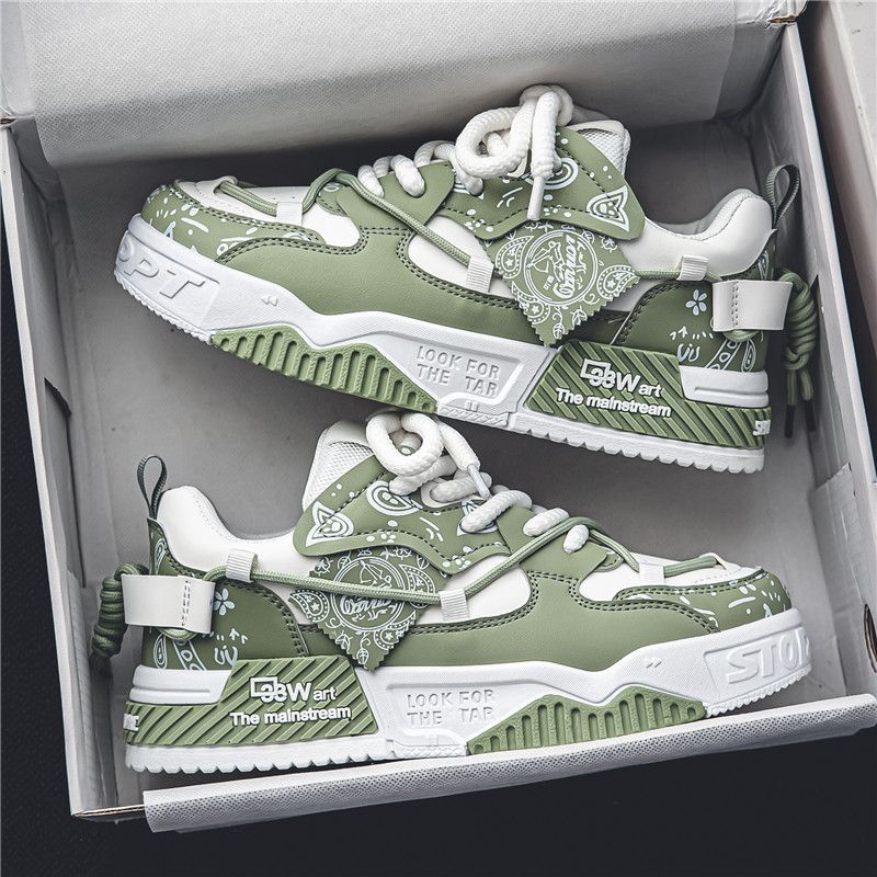 Sneakers stringate chunky da donna con pannelli stampati – Scarpe vistose a strati e basse, per look casual e streetwear