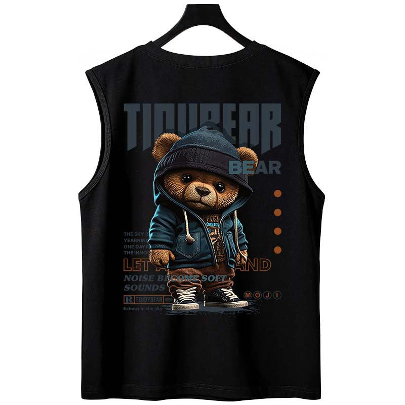 Camiseta sin mangas relajada para entrenamiento con estampado para hombre