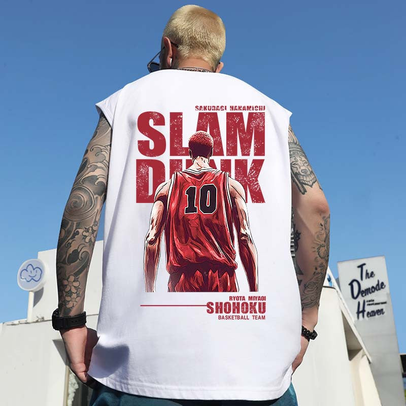 Camiseta sin mangas relajada para entrenamiento con estampado para hombre