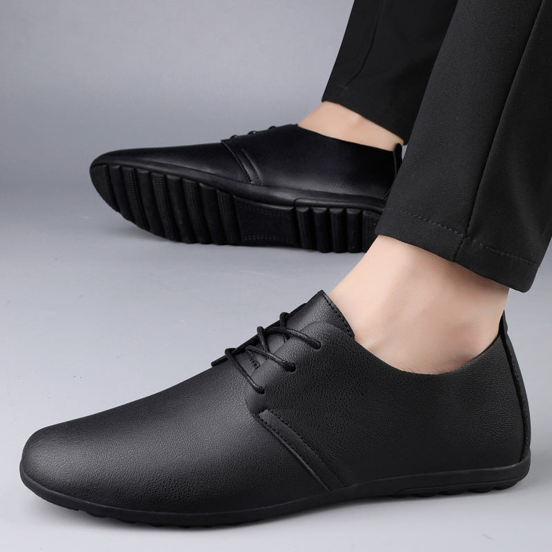 Dámske ploché šnurovacie topánky so zaoblenou špičkou a minimalistickými členitými detailmi – nízky strih do kancelárie aj na elegantné ležérne outfity