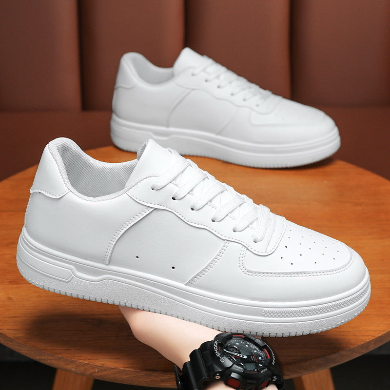 Damskie klasyczne sneakersy sznurowane, z perforowanym noskiem i panelową cholewką – minimalistyczne buty za kostkę na co dzień i do stylizacji smart casual