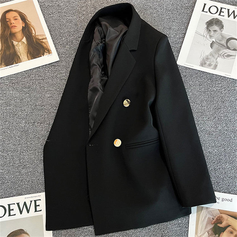 Dámské oversized sako na míru s dvojitým knoflíkem, elegantní bunda