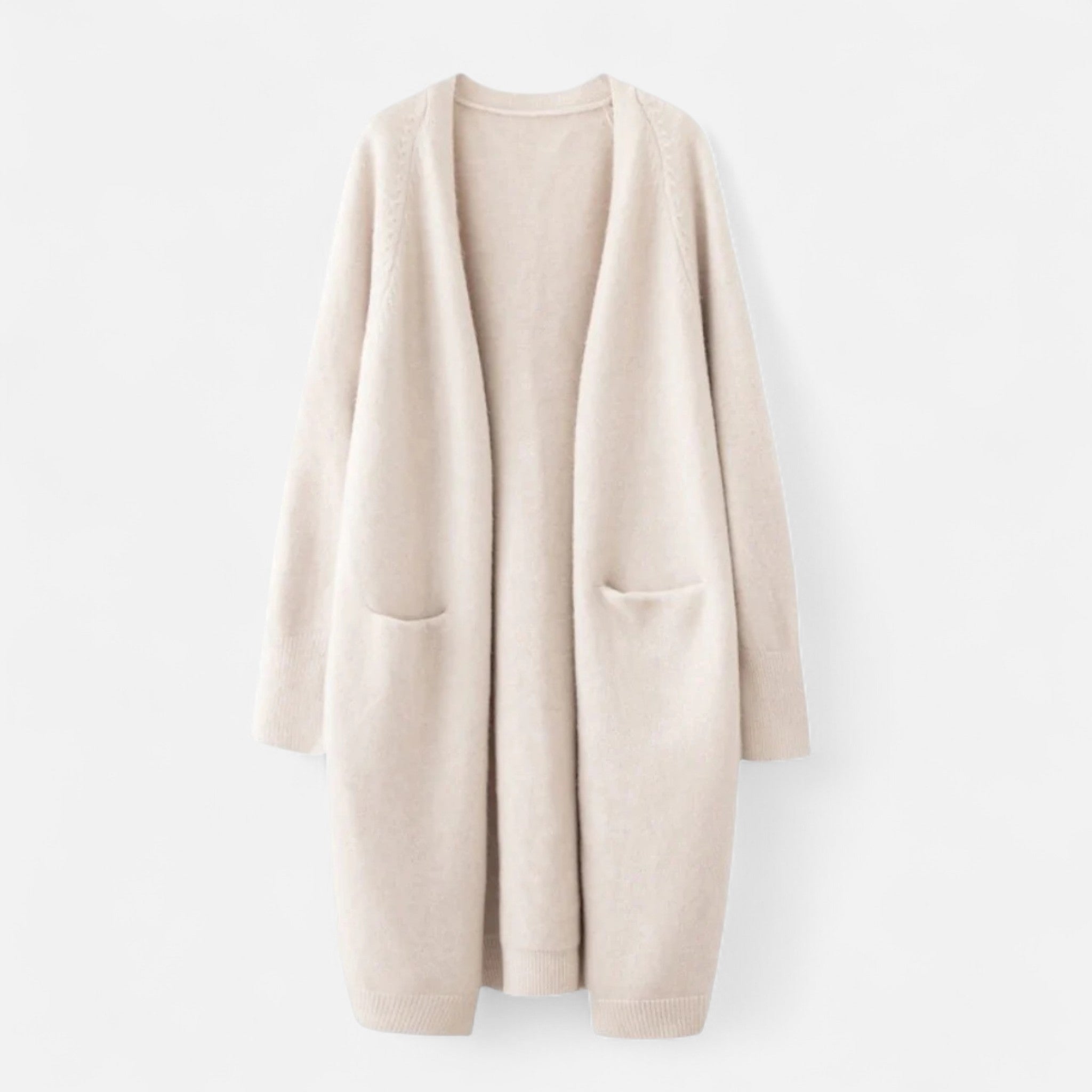 Valmonti | Women’s Open-Front Cardigan – Timeless Long Silhouette