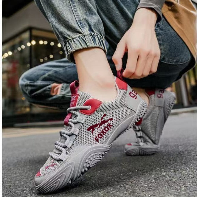 Zapatillas deportivas de mujer de malla con cordones y suelas gruesas esculpidas – Calzado deportivo informal para el día a día