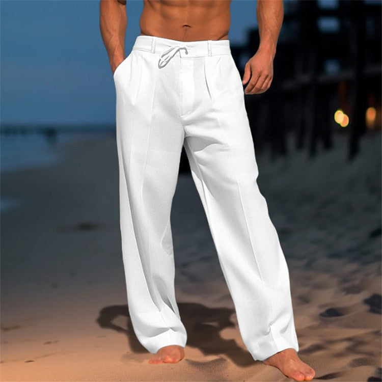 Men’s Pleated Drawstring Trousers – Relaxed Spring Tailoring for Travel and Smart Casual Wear