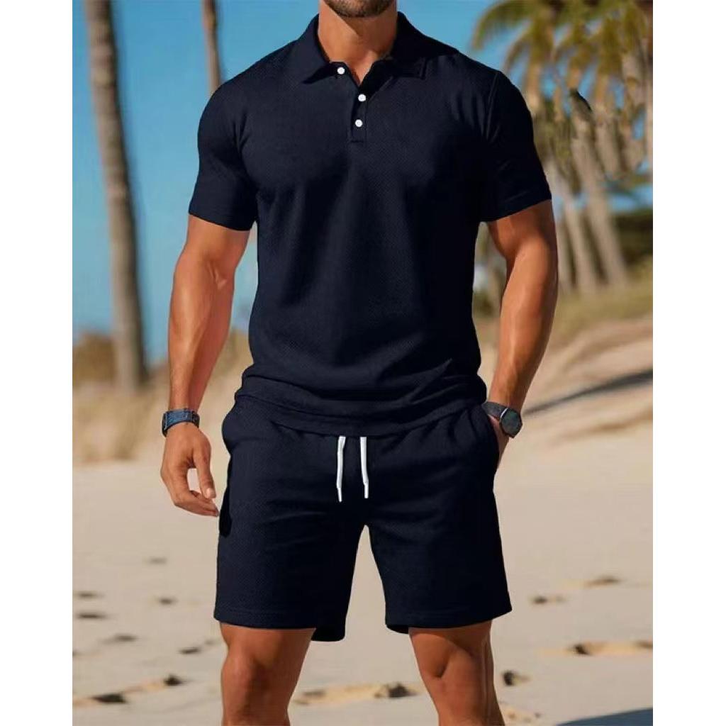 Completo Polo Uomo Lounge Estivo Atletica Maglietta e Pantaloncini con Coulisse